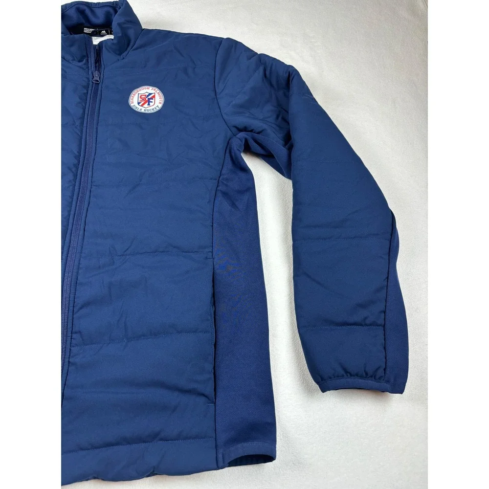 Adidas Mens Navy Blue Puffer‎ Jacket Scarborough Falmouth Girls Hockey Small